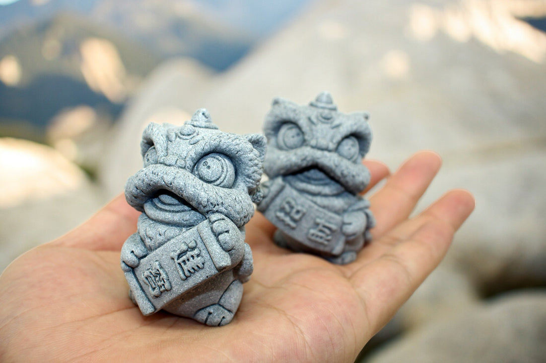 Mini Stone dancing lion Statue - Attracting Wealth