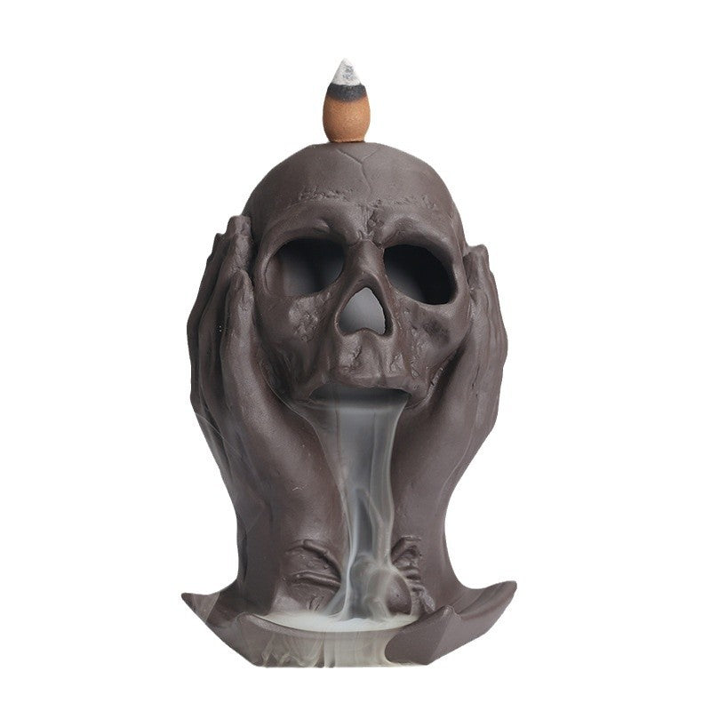 Backflow Incense Burner - Skeleton In Palm
