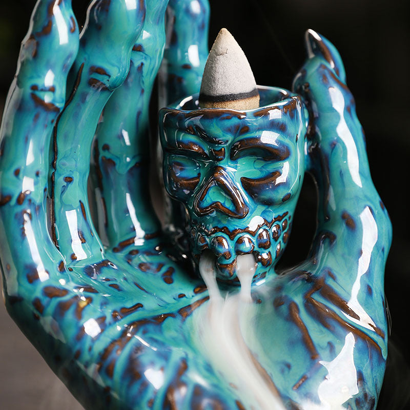Backflow Incense Burner - Skull Hand