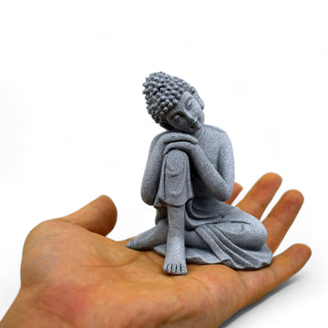 Stone Buddha  Figurine - Contemplating & Sitting