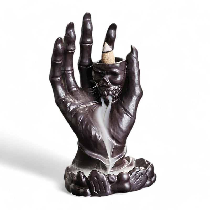 Backflow Incense Burner - Skull Hand