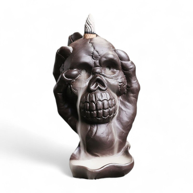 Backflow Incense Burner - Twisted Skull