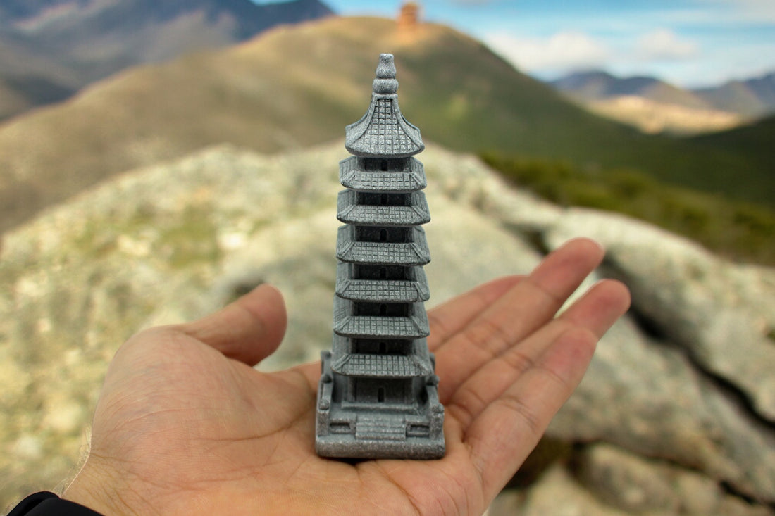 Oriental Pagoda Palm Size Figurine