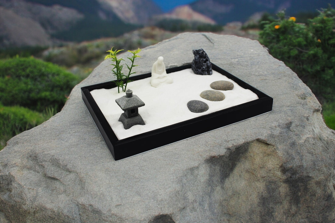 Mini Zen Garden Temple MonK Contemplating